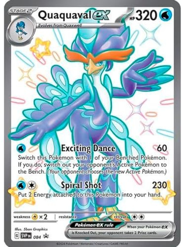 Riesige Pokemon-Karten, Promo, GX, VMAX, EX, Vstar oder V, Jumbo-Karte, XXL, Pokémon-Werbebox, offizielle Karte, englische Sprache (Quaquaval EX)