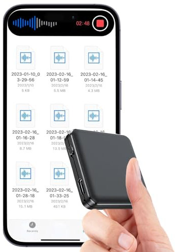 128G Magnetic Voice Recorder - 160 Hrs Battery Life, 1600 Hrs Storage, 1536kpbs - Voice Activated, One-Button Recording, Phone and Computer Playback - Ideal for Lectures, Meetings, Interviews, Classes