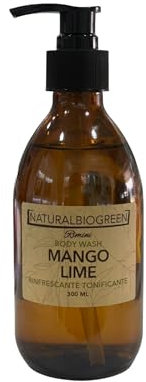 Naturalbiogreen Gel de ducha perfumado con mango y lima refrescante tonificante 300 ml