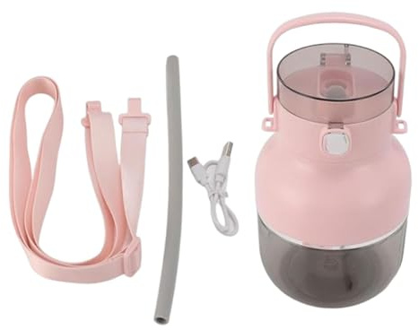 SiaBiced Spremiagrumi Elettrico Da 500 Ml, Design Portatile con Tracolla E Ricaricabile Tramite USB, Rosa