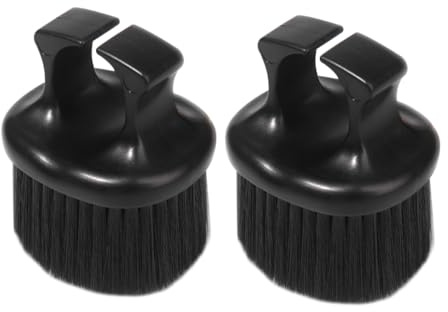 Healvian 2 Stück Bartbürsten Klein Weich mit Ringgriff aus Robustem Material für Herren Bartpflege Friseurbedarf