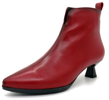 Desireé Stivaletti da donna Kitten Heel in pelle alla caviglia eleganti, Colore: rosso, 39 EU