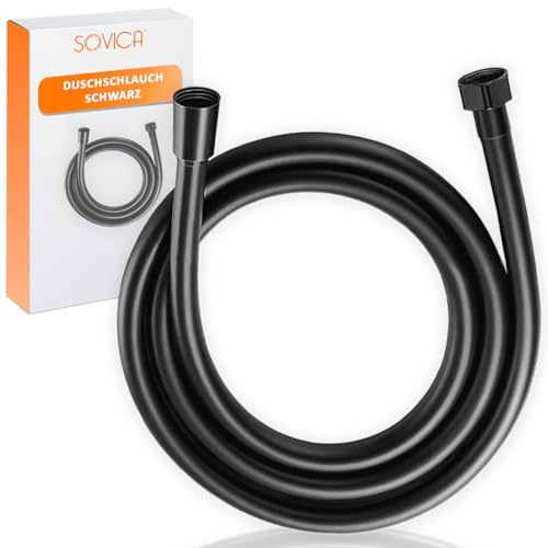 Flexible de douche noir 2,5 m | Anti-torsion, Étanche, Ultra flexible, Compatible universel