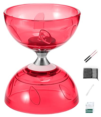 Otbushit Chinesisches Yoyo-Diabolo mit Ersatzseil und Stöcken und professioneller Anleitung für Anfänger erfahrene Spieler