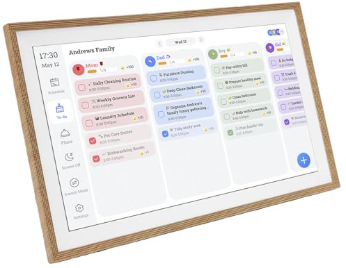 Fockety Calendario Digitale per la Pianificazione delle Faccende Domestiche, 15,6 Pollici, Bianco, con Schermo Touch Screen Interattivo HD, Ideale per la Pianificazione familiare. (Spina europea 220