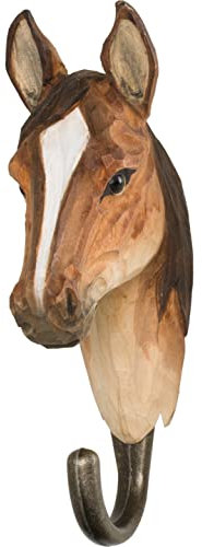 WILDLIFEGARDEN Wildlife Garden WG513 Haken Arabisches Vollblut - Handgeschnitzte Tierhaken aus Holz und Metall - die Haustiersammlung