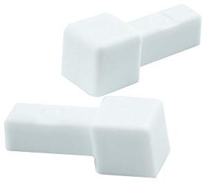PVC Quadrat Fliesenschiene Fliesenprofil Kunststoff Schiene weiß matt L250cm 8mm Eckstück (1 Stück)