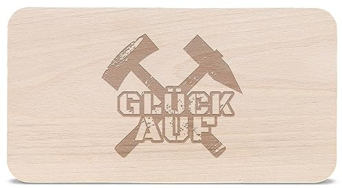 Frühstücksbrettchen Glück Auf - Zeche & Bergbau - Geschenk für Bergmann - Ruhrgebiet Ruhrpott - Die letzte Schicht - ideale Geburtstagsgeschenk für alle Kumpel & Steiger