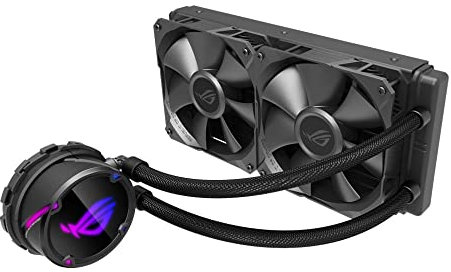 ASUS ROG STRIX LC 240 Cooler CPU All-in-One ROG con Illuminazione Addressable RGB, Aura Sync, Rivestimento Pompa NCVM e Ventola del Radiatore ROG 120 mm, Black