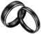 Mabohity Herren-Ring 6mm Titanringe Verlobungsringe Trauringe Matte Schwarz mit Polierte Kante, Größe 65
