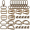 VINFUTUR 40 Stk 4 MUSTER D-Ringe Schiebeschnalle Triglide Gurtversteller Drehbare Karabinerhaken Magnetknopf Magnetverschluss Metall für DIY Tasche Geldtasche Rucksack Zubehör Gurt 2.5cm