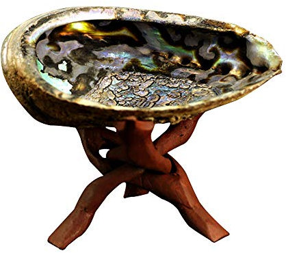 Jroyseter Kit maculage Ensemble Comprenant Abalone Naturel Shell Holy Wood Trépied pour Purifiant Rituel La méditation ou Cadeau (Non Inclus Sage)