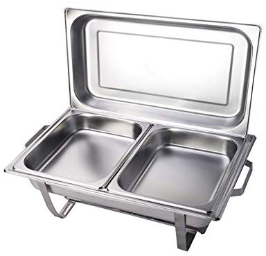 Rectangle Chafing Dish Set, Stainless Steel Chafing Dish Set, Buffet Catering Warmer Set, for Buffet Catering Kitchen Party,double grid