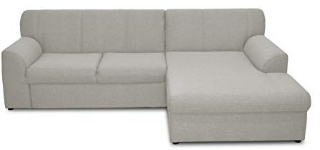 DOMO. collection Ecksofa Topper, Sofa in L-Form, moderne Couch, kleine Polsterecke, 245 x 155 x 78 cm (BxTxH), silber