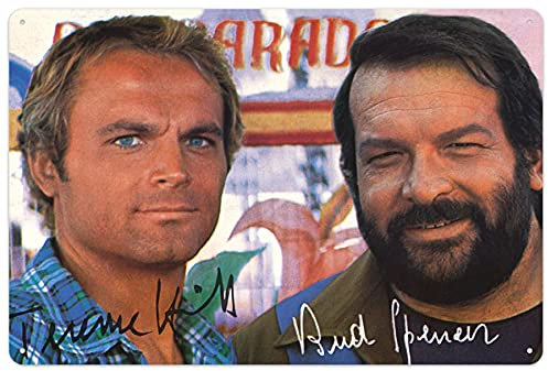 Blechwaren Fabrik Braunschweig GmbH Bud Spencer und Terence Hill - Portraits mit Unterschrift - Blechschild - 20x30 cm 300/B003