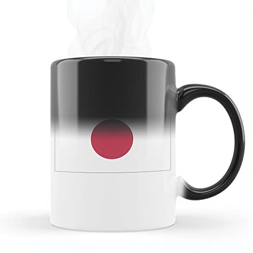 Mygoodprice MUG Magique qui change de couleur sensible à la chaleur - Thermosensible - en céramique au motif Drapeau Japon