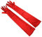 Lansonee 52CM Long Evening Satin Gloves, Opera Elbow Gloves 1920s Style for Prom, Wedding, Fancy Dress (Red)