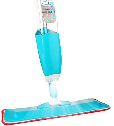 Sprühwischer, Wischer mit Sprühfunktion für die Bodenreinigung, Spray Mop mit 550 ml Nachfüllbarer Flasche für Hartholz, Laminat, Fliesen und alle Bodenarten (Blau)