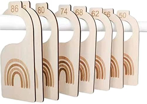 MODGAL Kinderzimmer-Schrank-Organizer,8-teiliger doppelseitiger Babyschrank-Kleiderteiler aus Regenbogenholz - Unisex-Babyzimmer-Schrankteiler für Neugeborene, Kleinkinder und 24 Monate