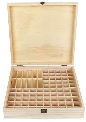 Ejoyous 87 Slots Ätherische Öle Box Holz, Tragbar Ätherisches Öl -Box Flaschen Box Aufbewahrung Koffer Box für Nagellack Duftöle Ätherisches Öl Stain und Lippenstift