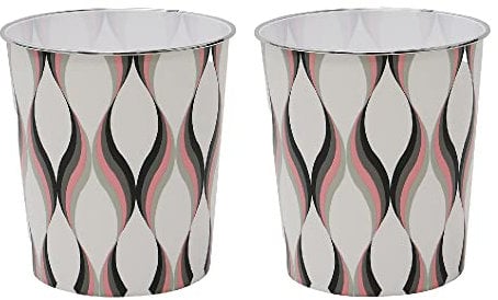 JVL Small Spiral Waste Paper Bin, Set of 2