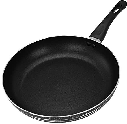 Royalford Fry Pan, 32 Cm - Aluminium Non-Stick Frying Pan Induction Hob Egg Omelet Pan - Saute Pan with 3-Layer Construction & Cool Touch Bakelite Handle, Black, (RF11883)