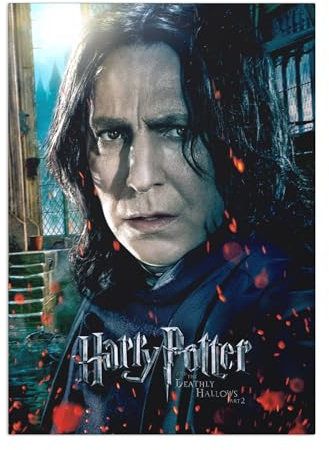 Displate Offiziell Harry Potter MetallPoster Magnetische Befestigung Inklusive Lizenziert Bilder Hochwertiges Poster Deathly Hallows s - HP8 Snape Portrait Poster 45 cm x 32 cm