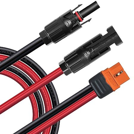 ZkeeShop Solarladekabel Solarstecker auf XT60i Adapter Stecker Anschluss Solarpanel 12AWG XT60i-F Kabel Kompatibel für Solargenerator Tragbare Powerstation (15.24M)