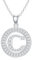 Molioaki Halskette Damen Silber 925 mit Buchstaben Anhänger Buchstaben Kette 45+5 CM Länge Zircon Buchstabe Alphabet Choker Kette Schmuck Geschenk für Frauen Valentinstag Geburtstags-C