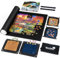 Sancallie Puzzlematte Rolle Jigsaw Aufbewahrung Filzmatte, Jigroll bis zu 1500 Teile mit 4 Puzzle Tabletts, Material für Jigsaw Puzzle Spieler, Box mit Kordelzug Aufbewahrungstasche