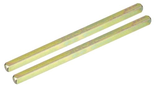sourcing map 2Pcs Door Knob Spindle, Spare Door Handle Spindle Bar, 160mm Long Door Spindle Replacement Door Handle Parts, Gold