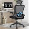 DoChair Ergonomischer Bürostuhl, Schreibtischstuhl mit Hochklappbaren Armlehnen,Kopfstütze und Lordosenstütze sind Verstellbar,Einstellbare Höhe und Neigungswinkel（90°/110°/130°,Max 200KG