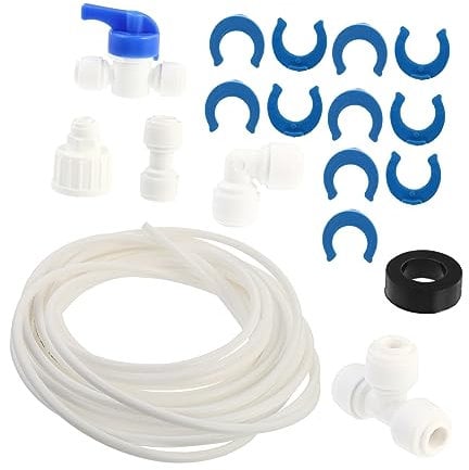 jojofuny Water Line for Refrigerator Freezer Ice Maker Connection Kit Water Pipe Connectors Hose Accessory
