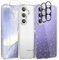 YIRSUR Compatible with Samsung Galaxy S24 Glitter Clear Case with 2 Pack Screen Protector with 2 Pack Camera Lens Protector, Soft TPU Bumper Anti-Scratch Shockproof, Cute Sparkly for Women and Girls