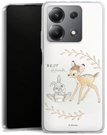 DeinDesign Silikon Hülle kompatibel mit Xiaomi Redmi Note 13 5G Case transparent Handyhülle Bambi Offizielles Lizenzprodukt Disney