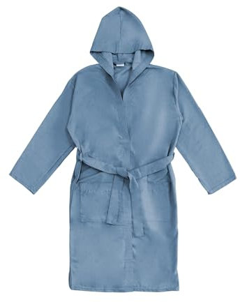 LARA MORADA - Accappatoio per Uomo - Donna in Morbida Microfibra, Tinta Unita, con Cappuccio, Unisex, Ideale per Mare, Piscina E Palestra Blu Royal XL