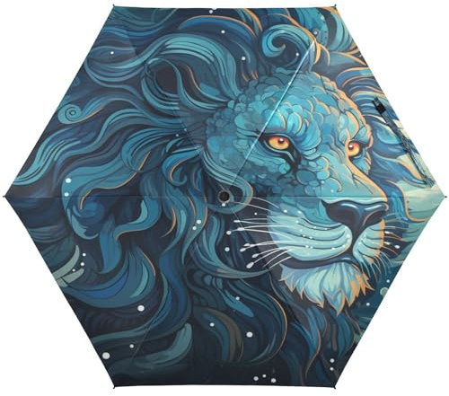 LINNIKEEEE Zebra Im Van Gogh Stil Kleiner Leichter Regenschirm,Winddicht Faltbar Kompakt für Jungen und Mädchen