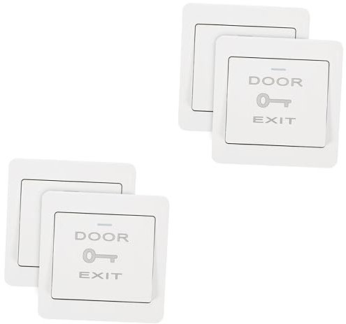 Gatuida 2sets Door Access Control System Plate Cover Ring Door Bell Wall Plate Push to Exit Button Easy Install 2pcs*2