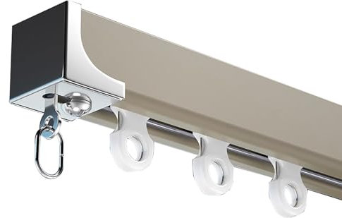 Verdickte Vorhangschiene Deckenvorhangschienen, Vorhangstangen Wandmontiertes Vorhangschienensystem Raumtrenner for Wohnräume Schlafzimmer Deckenmontierte Duschräume(Gold,2.7m(8.6ft))