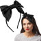 Ouligay Serre-tête avec nœud noir pour femme, accessoire tendance pour cheveux pour femme, bandeau antidérapant en ruban pour cheveux pour le quotidien, les fêtes, le travail