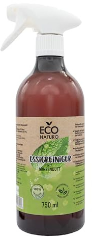 EcoNaturo - Ökologisch Umweltfreundlicher Allzweckreiniger mit Frischem Pfefferminzduft 750 ml - Pfefferminz 6% Essig - Reinigungsmittel für Küche, Bad und Böden - Recycling-Verpackung