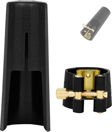 OriGlam Altsaxophon PU Leder Ligatur Verschluss Clip mit Saxophon Kunststoffkappe für Saxophon Saxophon (Alt)