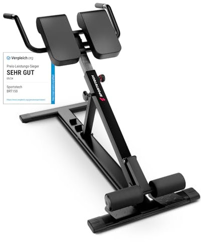 Sportstech 6in1 Bauch- und Rückentrainer für zuhause, Multifunktion Hantelbank verstellbar, Training Bench Press Bank, Deutsche Qualitätsmarke, Bauch Beine Po Sit Up Bank für Home (BRT150 schwarz)