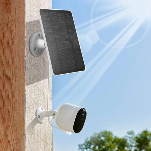 DAZZLEEX Panneau solaire portable 5 V 10 W pour Arlo Ultra/Ultra 2, pour Arlo Pro 5S, pour Arlo Pro 4, Pro 3, et pour les caméras projecteur Arlo Pro 3 (blanc)