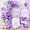 Kit per arco di palloncini viola e argento, ghirlanda di palloncini viola lavanda lilla con palloncini argento viola metallizzato palloncino a quattro stelle, per ragazze, donne, matrimoni, compleanni