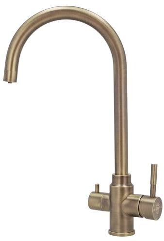 Tazmin 3 Way Triflow Monobloc Mixer Kitchen Filter Tap - Rustic Bronze with Free Filter System