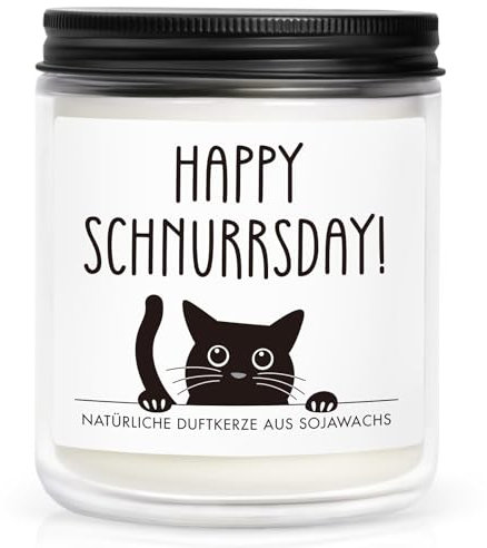 SECOGM Geschenk für Katzenliebhaber Katze Geschenk Geburtstagsgeschenk für Frauen Beste Freundin Geburtstag Lustige Duftkerzen Geburtstagsgeschenk für Katzenmama Katzenfreundin Katzenhalter