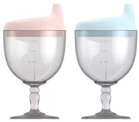 Bicchieri con beccuccio per bambini 2 bicchieri con beccuccio per bambini con per da vino in plastica tazze per bevande per