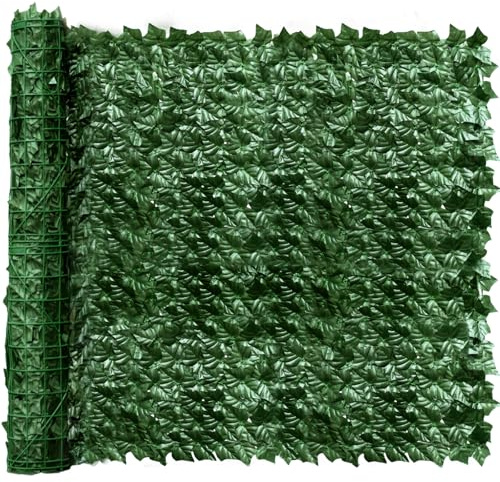 LAKYFCL Brise-vue en lierre artificiel, 304,8 x 152,4 cm, haie artificielle, brise-vue en faux lierre, décoration pour terrasse, balcon, jardin, arrière-cour, intérieur et extérieur