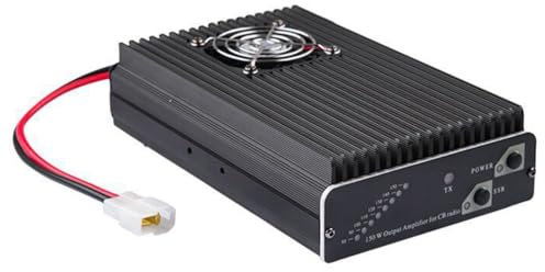 Suoumwa Amplificateur Radio CB-27 Amplificateur Onde Courte Alimentation à Commutation Haute Puissance Mode Plein 150W Portée 3KM-5KM Noir